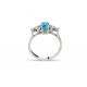 0,96 Karat Natural Blue Topaz Damla Yüzük