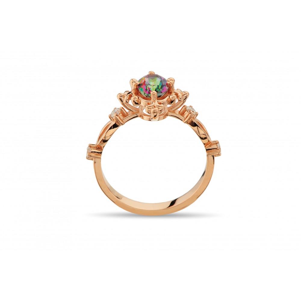 0,86 Karat Mistik Topaz Oval Yüzük