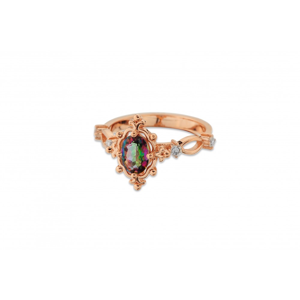 0,86 Karat Mistik Topaz Oval Yüzük