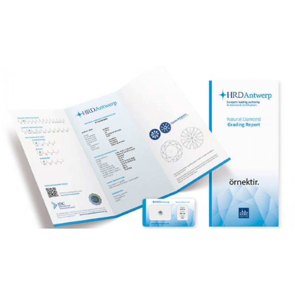 F Renk 0.40 Karat Uluslararası HRD Sertifikalı Tektaş Pırlanta Yüzük