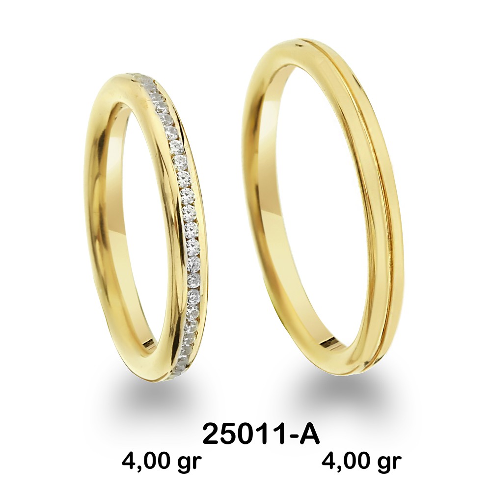 Pırlantalı Sarı  Alyans Modeli-PIR25011-A