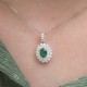 0,83 Karat Pırlantalı Zümrüt Kolye