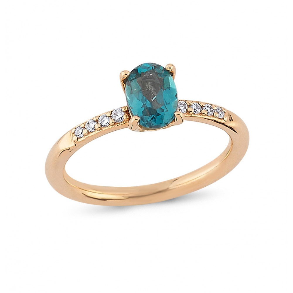 1,08 Karat Pırlanta London Blue Taşlı Yüzük