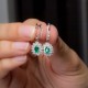 1,34 Karat Pırlantalı Zümrüt Küpe