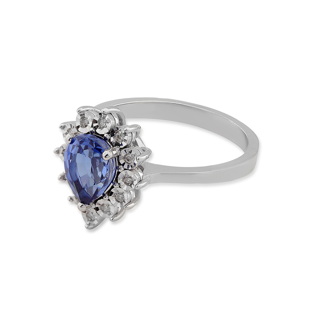 1,70 Karat Pırlantalı Safir Yüzük