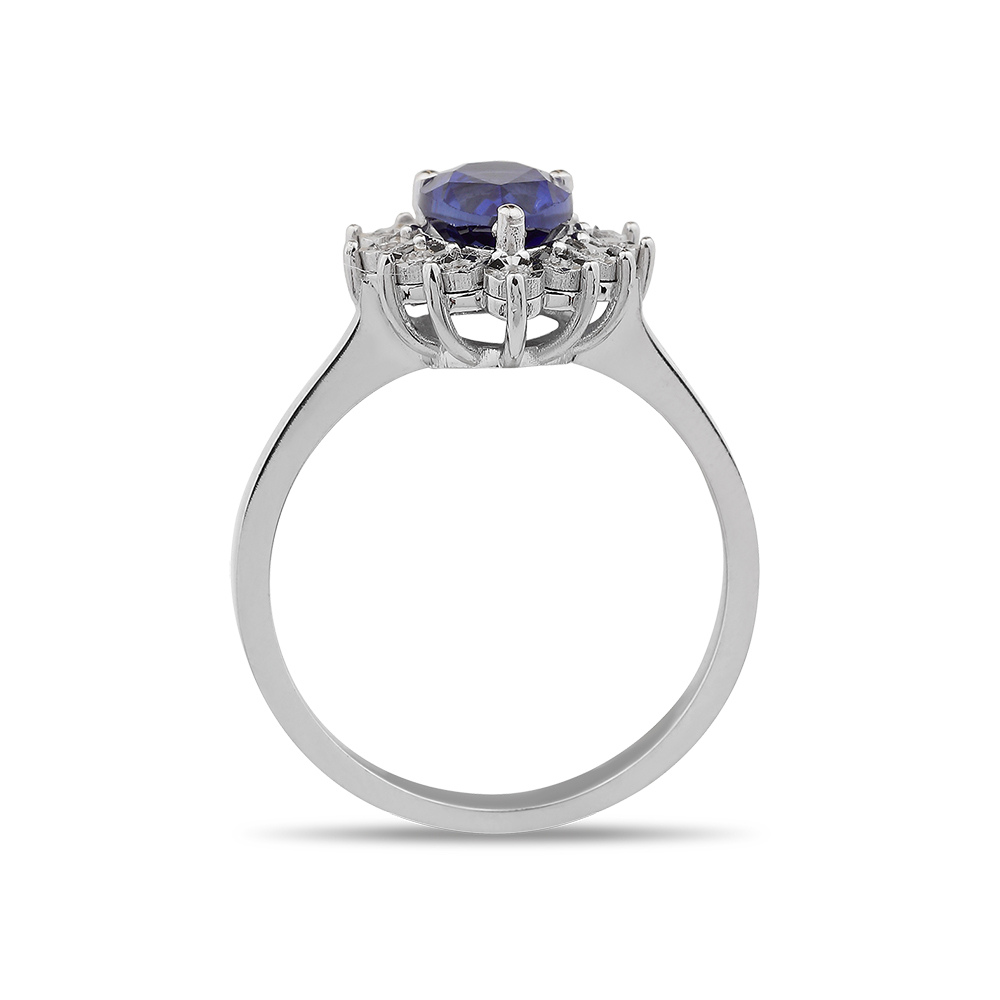 1,66 Karat Pırlantalı Safir Yüzük