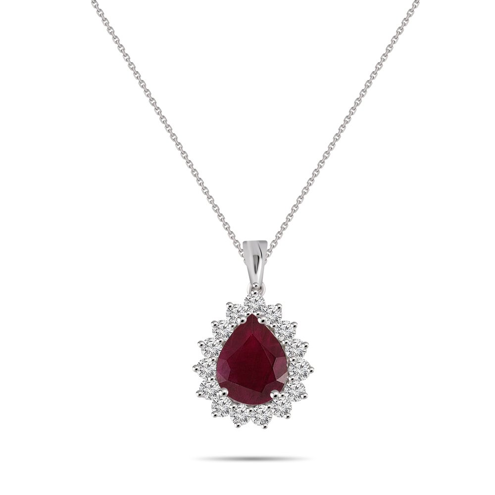 2,15 Karat Pırlantalı Yakut Kolye