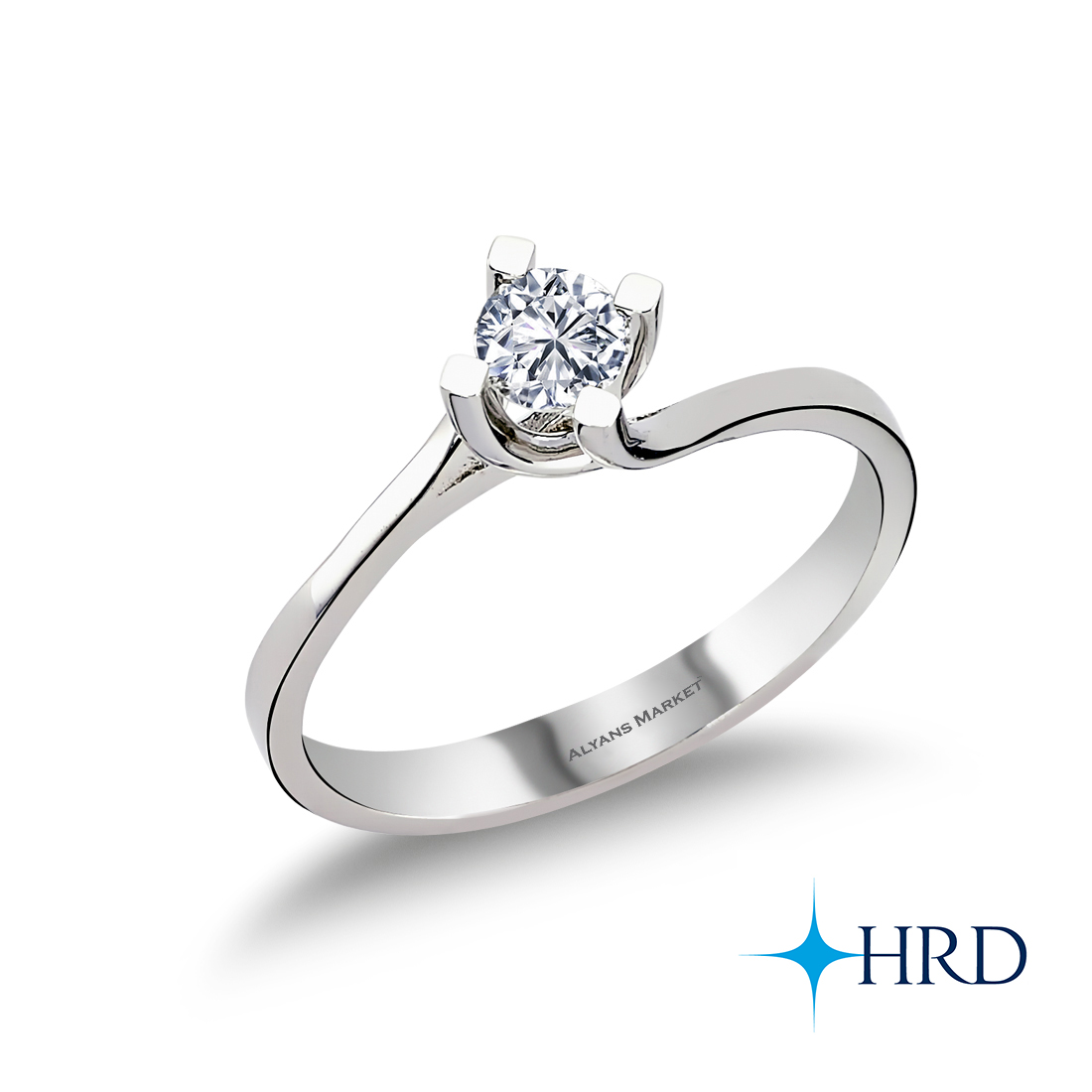 E Renk 0.30 Karat Uluslararası HRD Sertifikalı Tektaş Pırlanta Yüzük